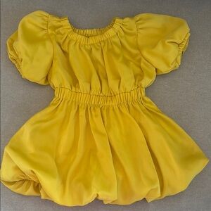 Infants Yellow Puff Sleeve Dress